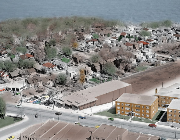 A 1949 photo of the Birchcliff movie theatre, at 1535 Kingston Rd., south side, just west of Valhalla Blvd., where townhouses now stand.